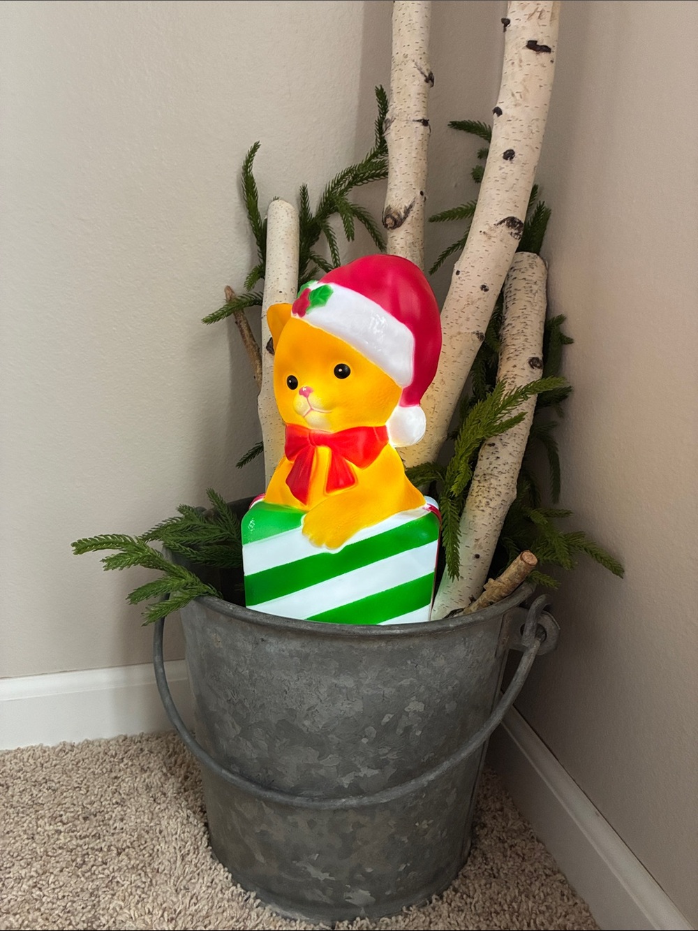 Holiday Time Blow Mold Cat